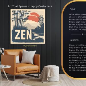 Zen Bamboo Sunset Art