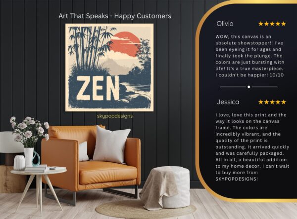 Zen Bamboo Sunset Art