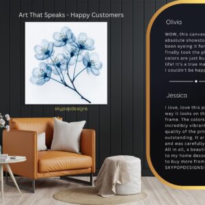 Blue Cherry Blossom Art