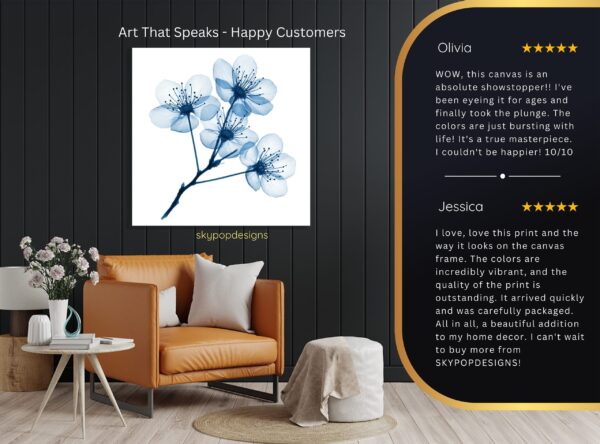 Blue Cherry Blossom Art