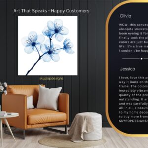Blue Cherry Blossom Art