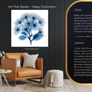 Blue Cherry Blossom Art