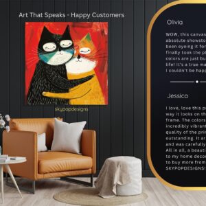 Hugging Cats Art