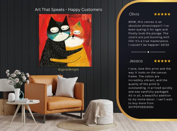 Hugging Cats Art