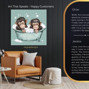 Monkey Bath Time Art