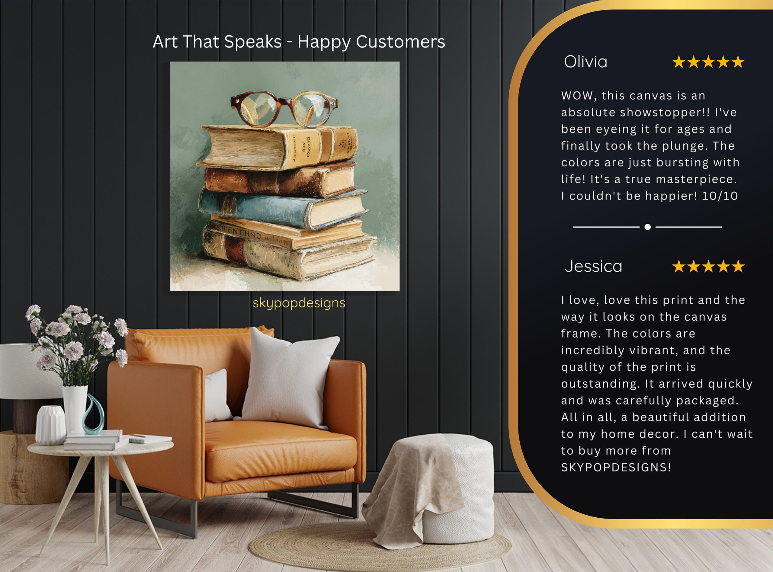 8.jpg Vintage Books and Glasses Art