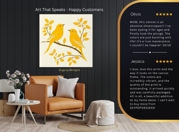 Golden Bird Branch Art