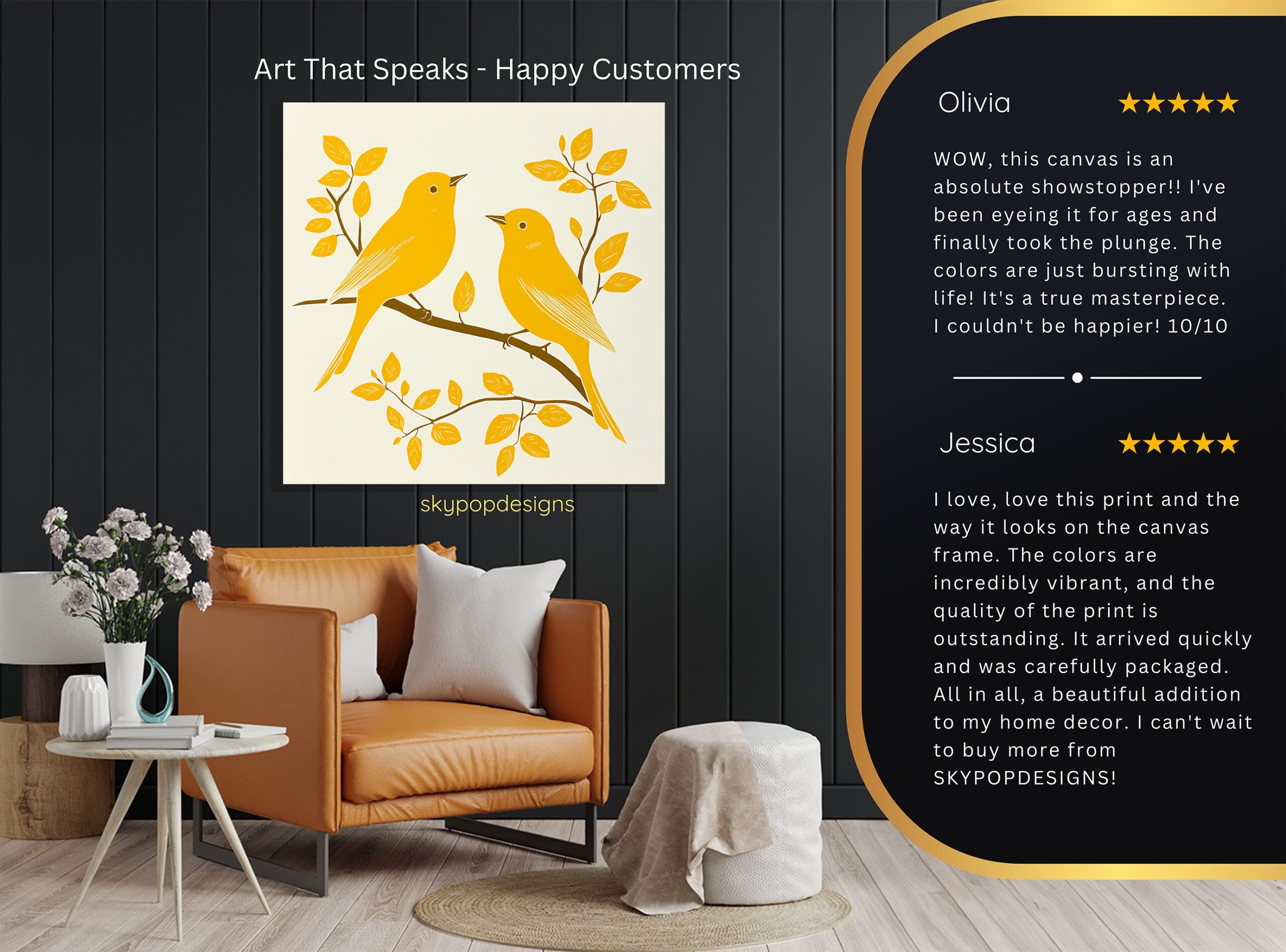 8.jpg Golden Bird Branch Art
