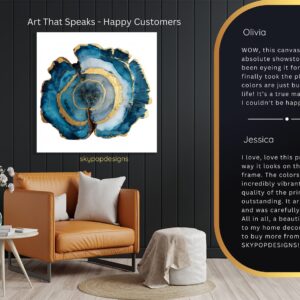Blue and Gold Agate Art