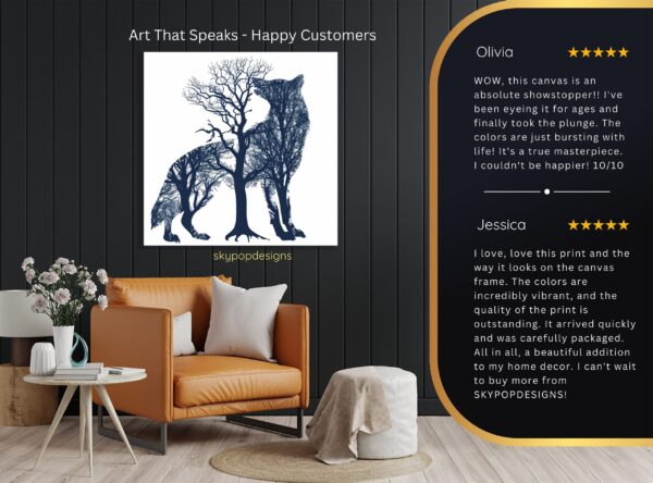 Wolf Tree Silhouette Art