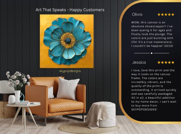 Turquoise Bloom Art