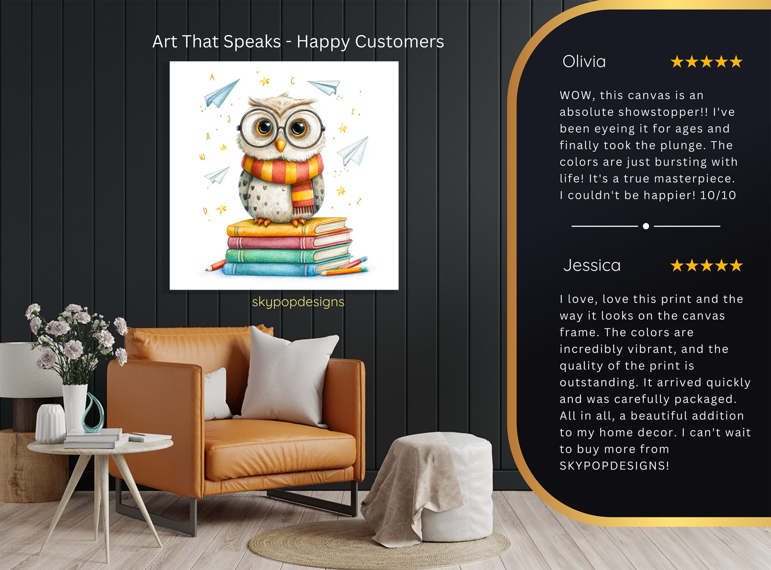 8.jpg Owl Book Stack Art