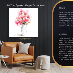 Pink Blossoms Vase Art