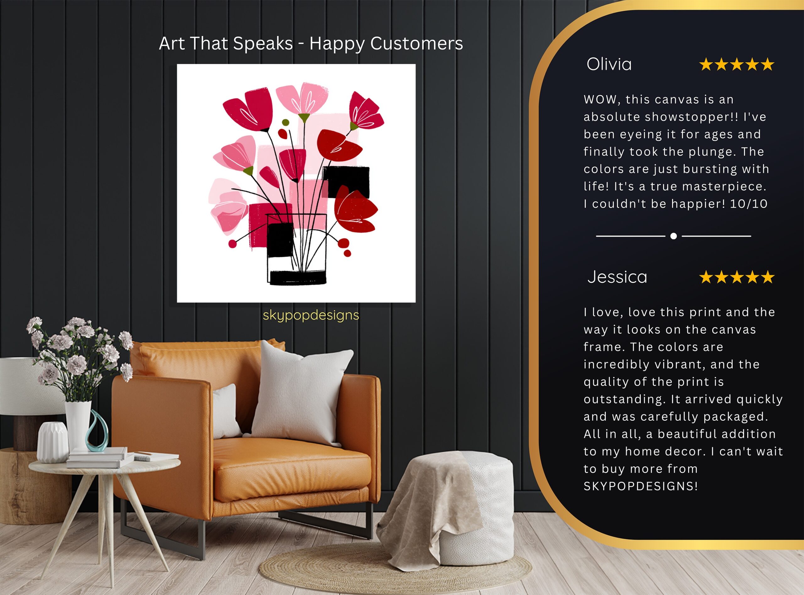 8.jpg Modern Poppy Bouquet Art