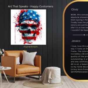 American Skull Flag Art
