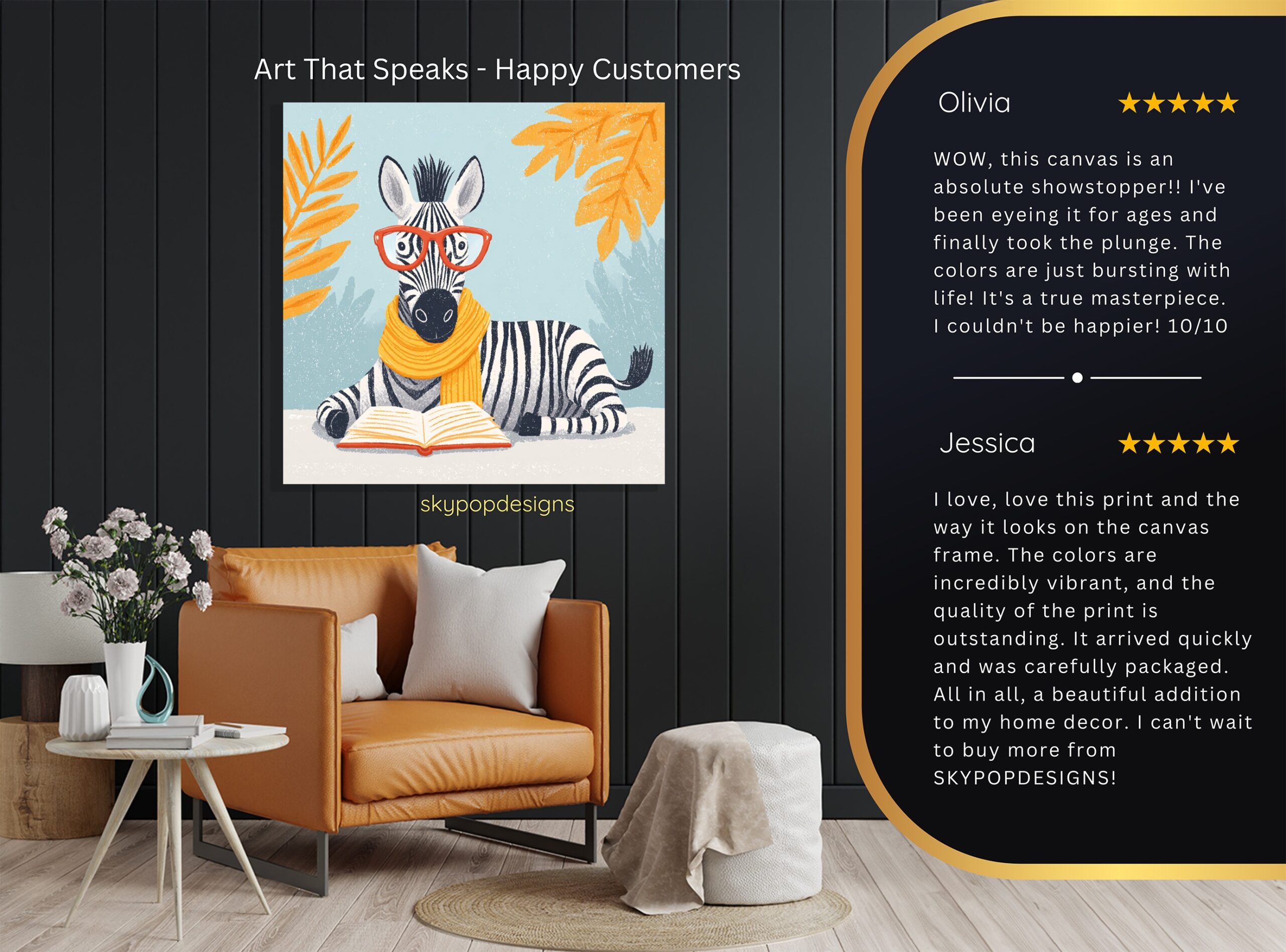 8.jpg Zebra Reading Art