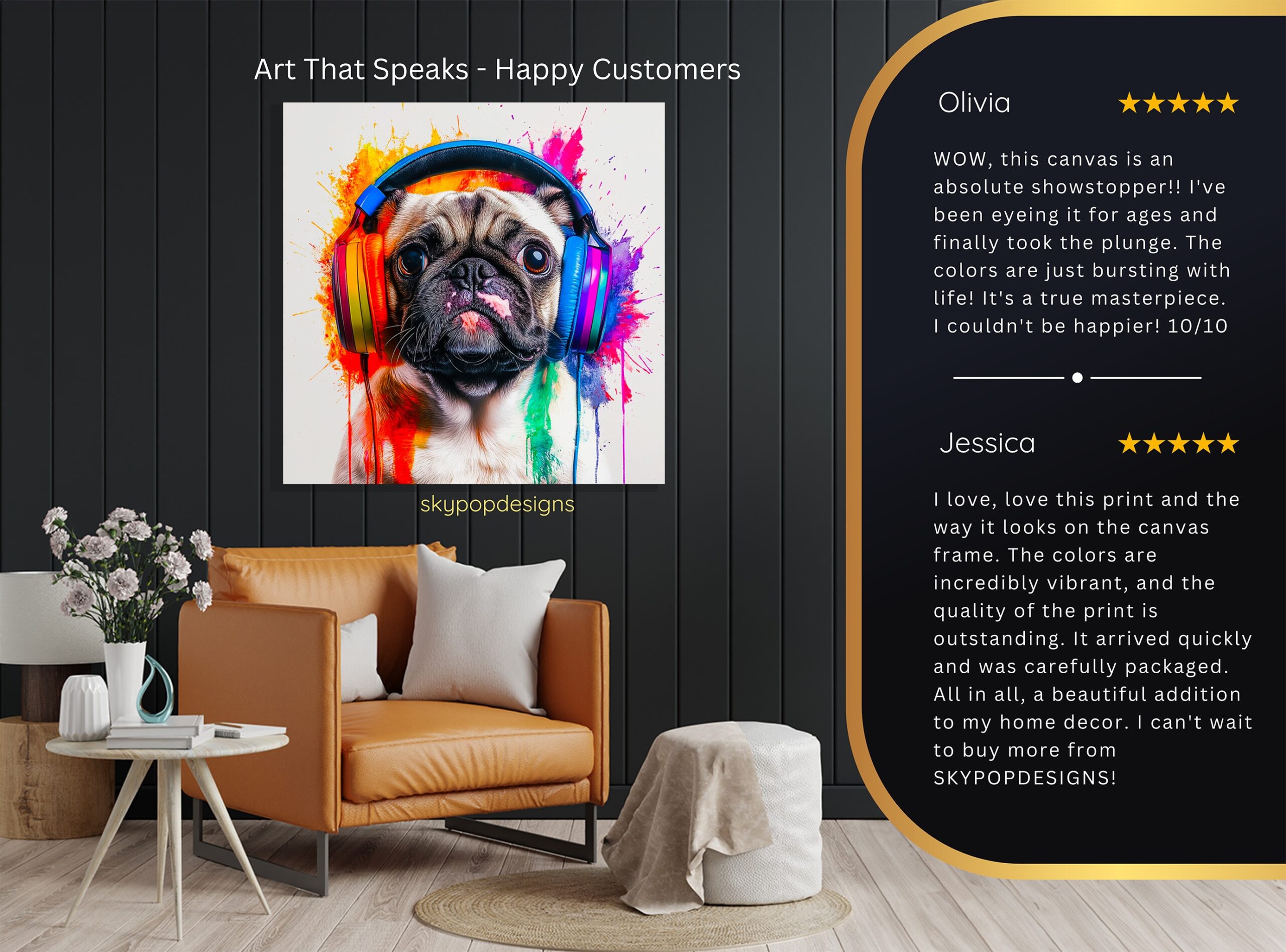 8.jpg Colorful Pug Art