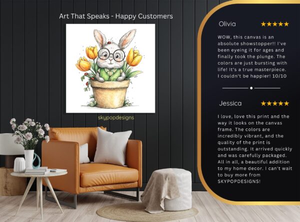 Bunny Flower Pot Art
