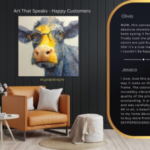 Cow with Glasses Art