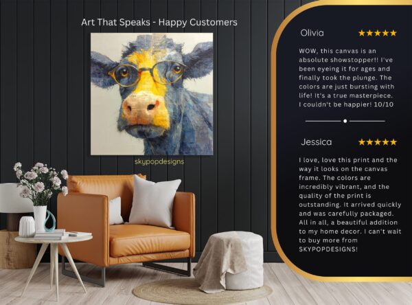 Cow with Glasses Art