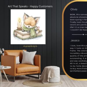 Sleepy Fox and Mouse Art