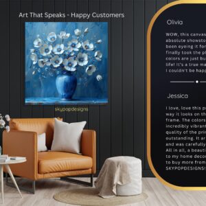 Blue Floral Vase Art