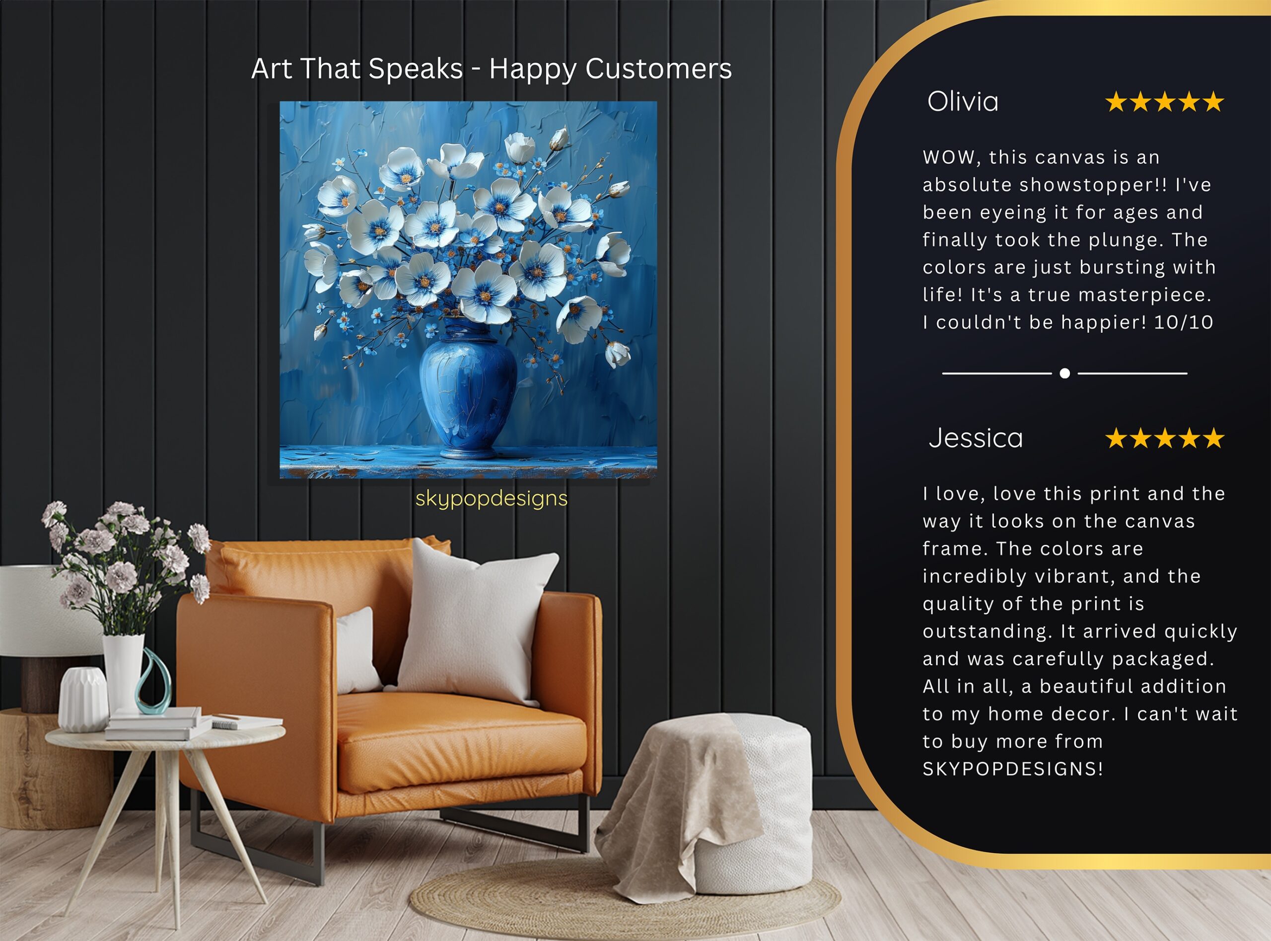 8.jpg Blue Floral Vase Art
