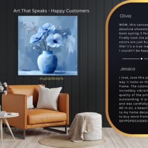 Blue Poppy Vase Art