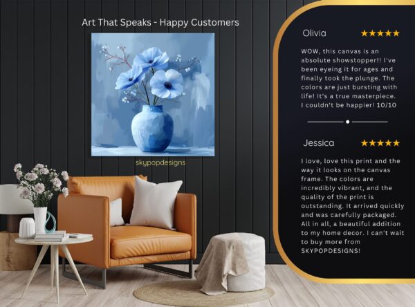 Blue Poppy Vase Art
