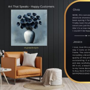 Blue Poppy Vase Art