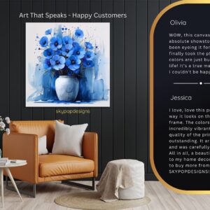 Blue Poppy Bouquet Art