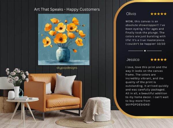 Yellow Poppy Bouquet Art