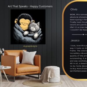 Monkey Cat Cuddle Art