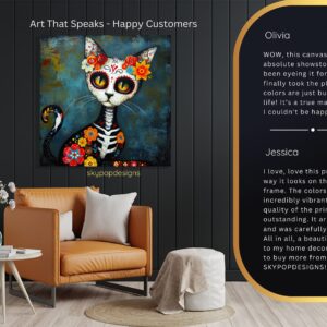 Day of the Dead Cat Art