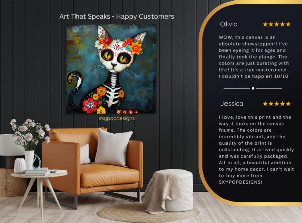 Day of the Dead Cat Art