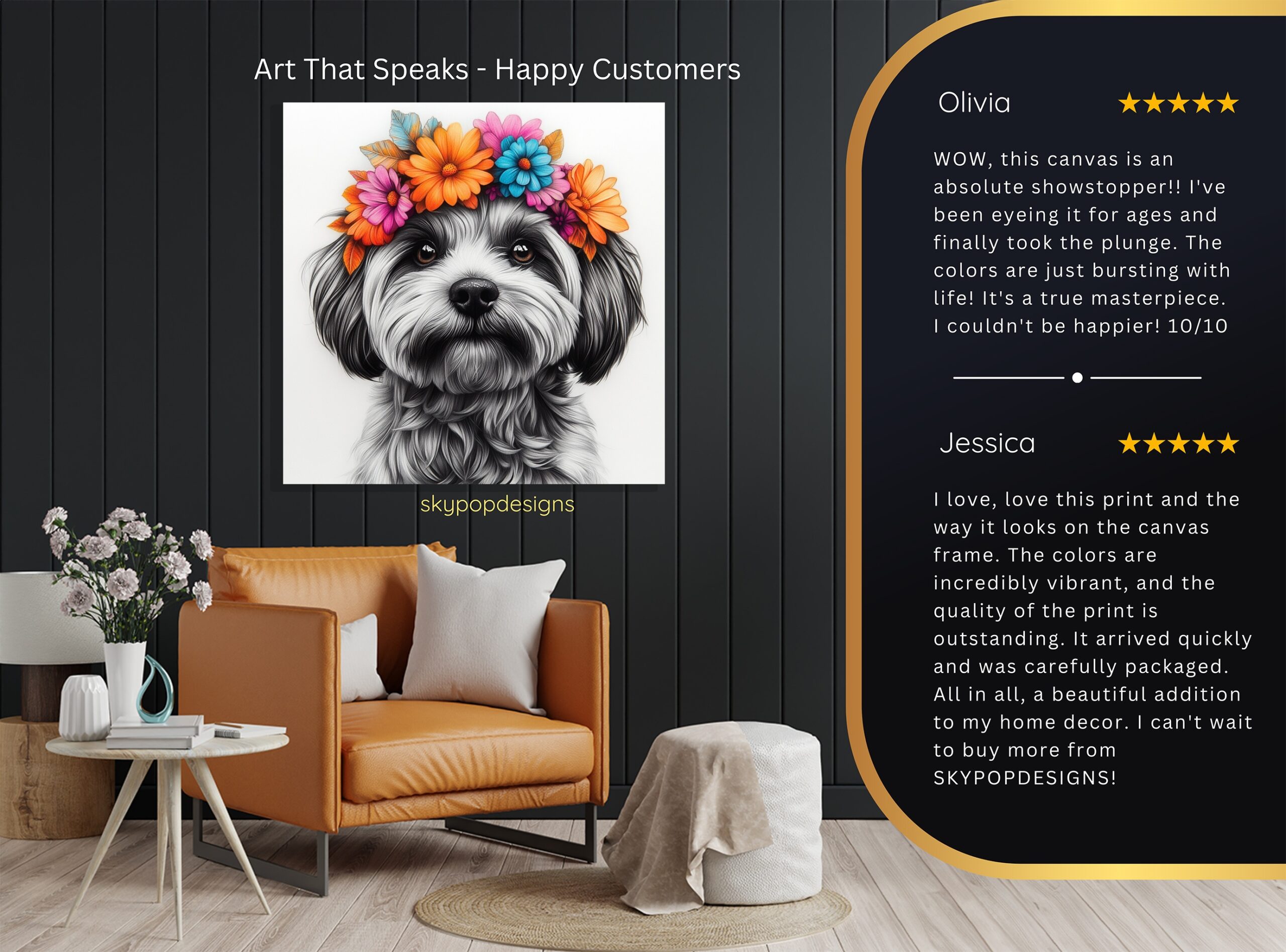 8.jpg Dog Floral Crown Art