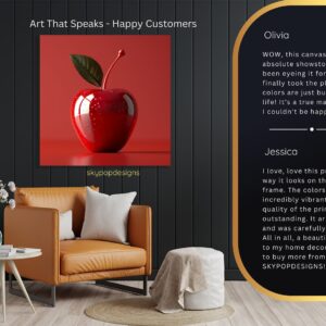 Glossy Red Apple Art