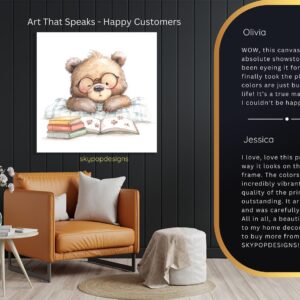 Bear Reading Book Art