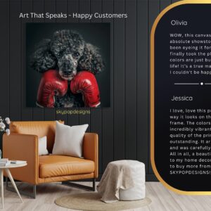 Boxing Poodle Art
