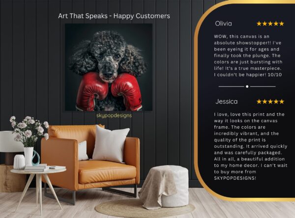 Boxing Poodle Art