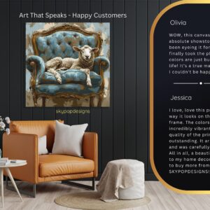 Sheep on Antique Chair Art