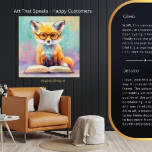 Fox Reading Glasses Art