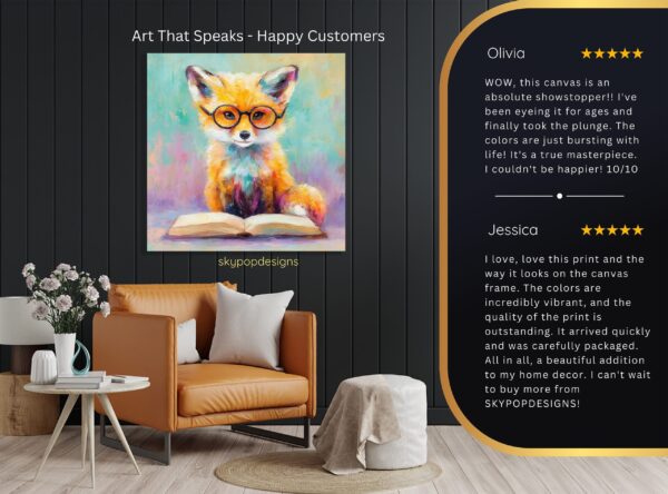 Fox Reading Glasses Art