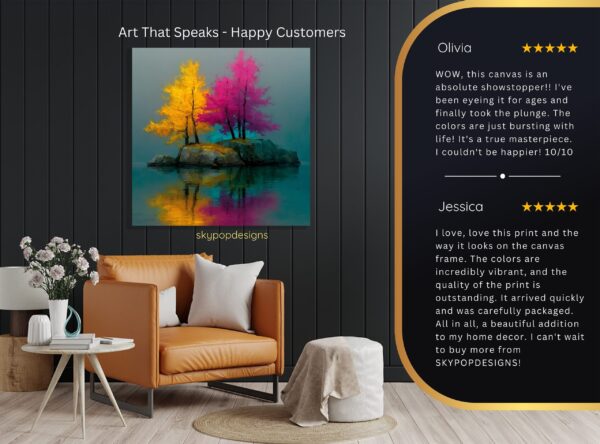 Colorful Island Trees Art