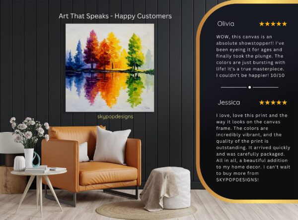 Rainbow Forest Reflection Art