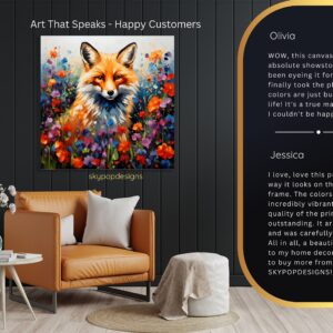 Fox Flowers Art