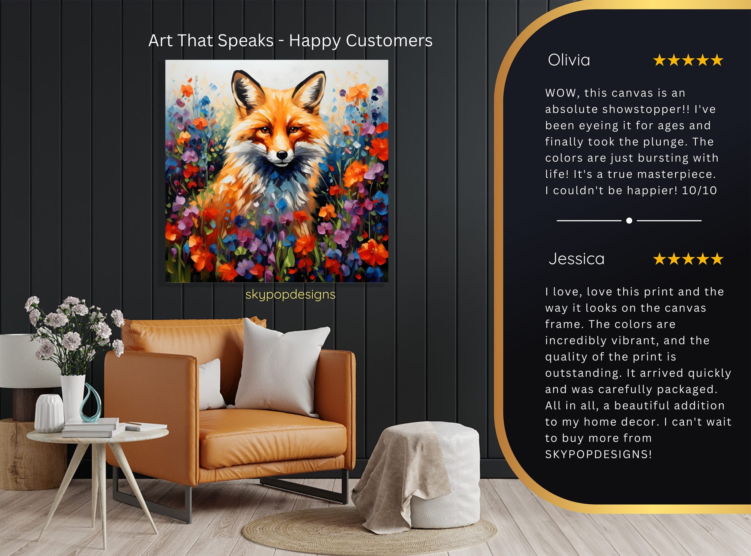 8.jpg Fox Flowers Art