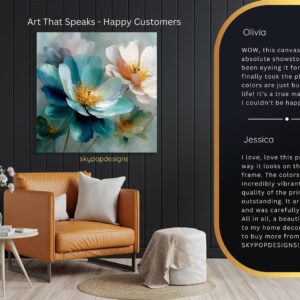 Teal Peony Bloom Art