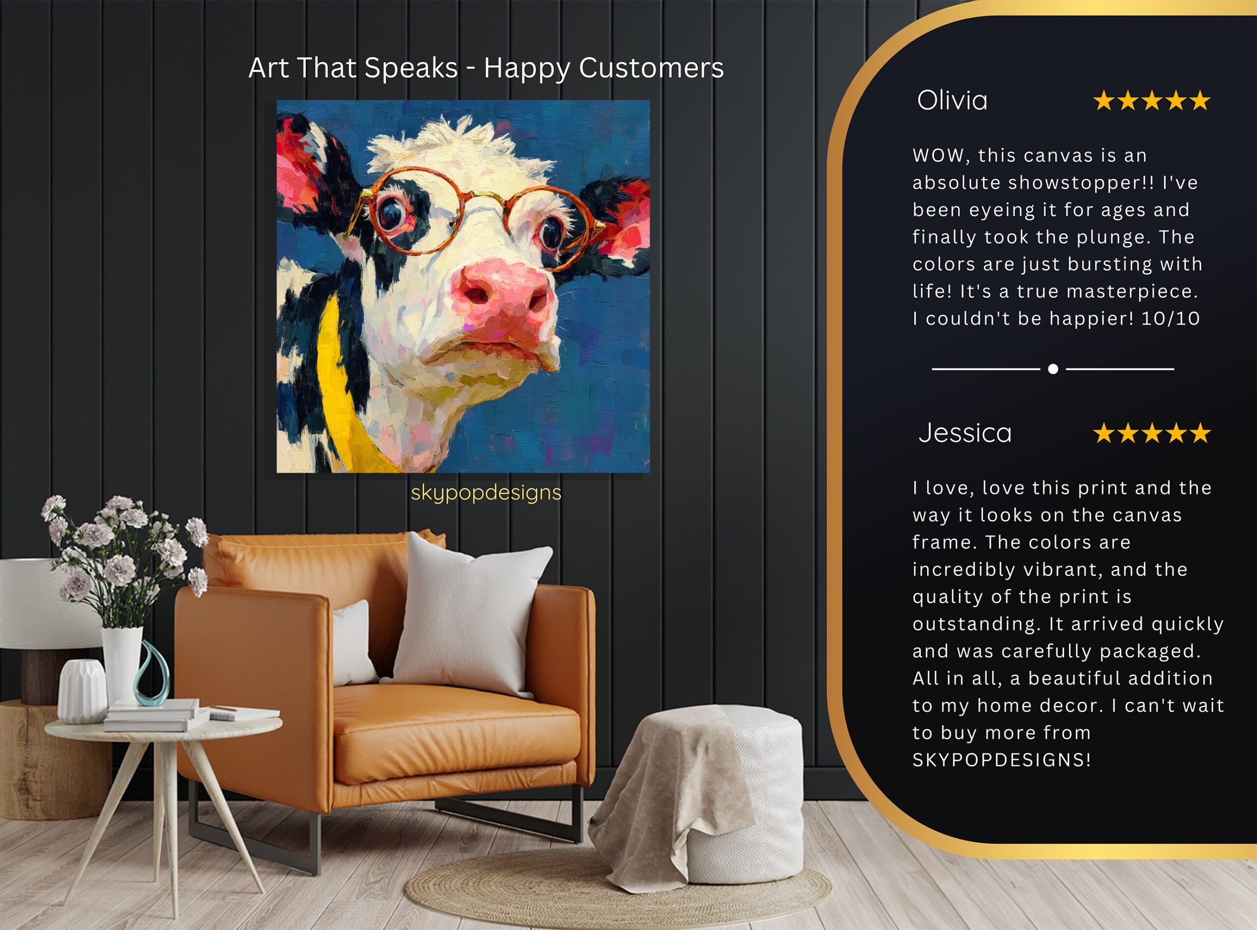 8.jpg Cow with Glasses Art