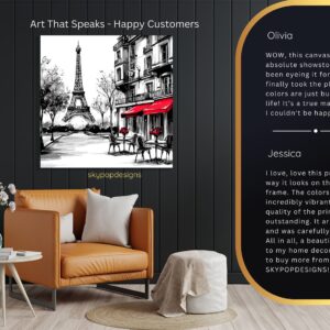 Parisian Cafe Eiffel Tower Art